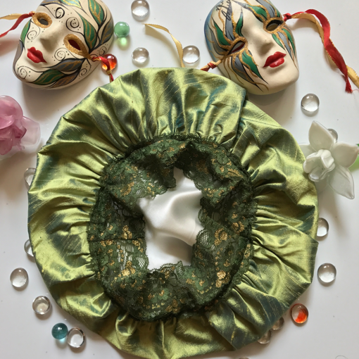 green silk bonnet